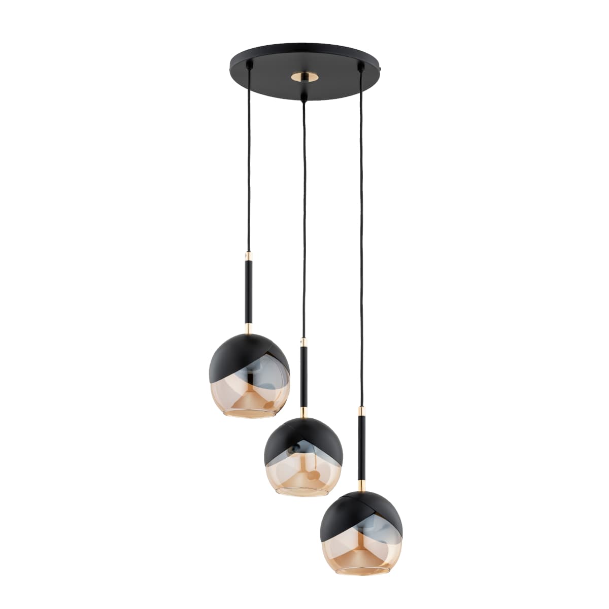 Lustra Pendul Alfa Prada Neagra & Aurie 3xE27