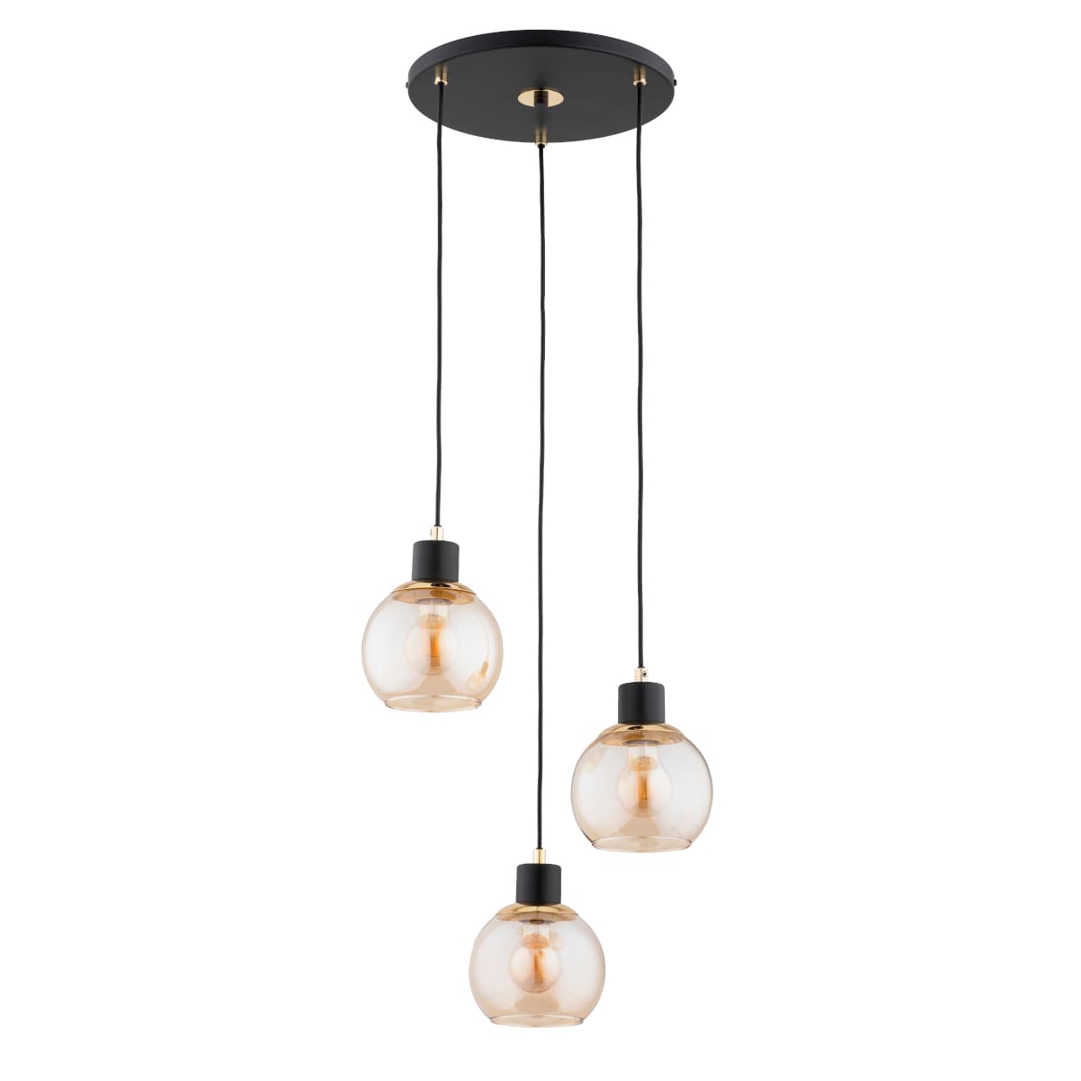 Lustra Pendul Alfa Derro Neagra & Aurie 3xE27
