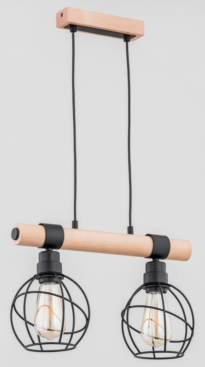 Lustra Pendul Alfa Fibia Lemn 2xE27