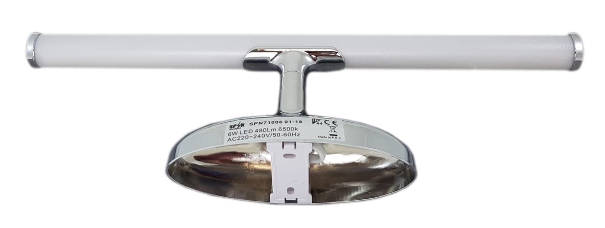 Corp LED baie inox, 6W, 6500K, lumina rece, cu protectie IP44, 400mm