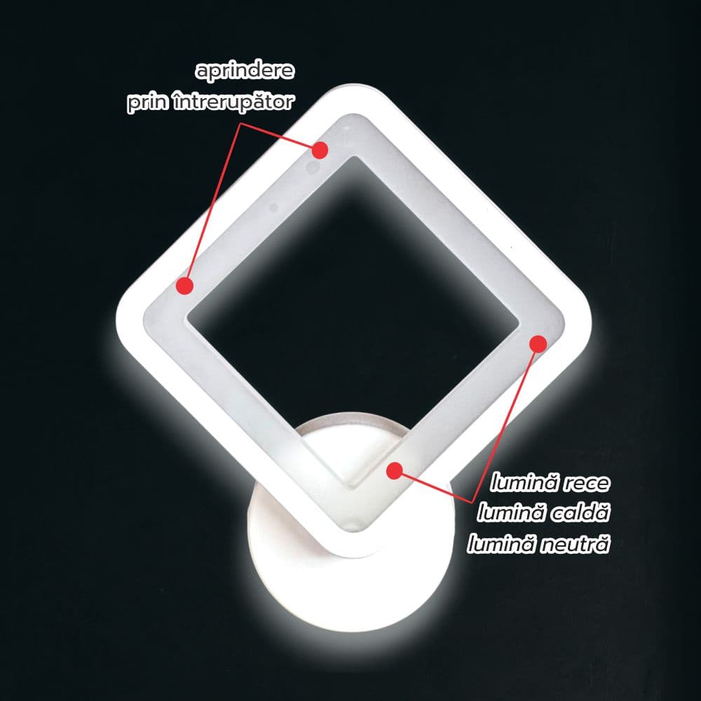 Aplica LED Perete lumina ajustabila 20W/1600LM/3000K/4000K/6500K