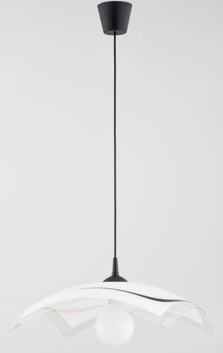 Lustra Pendul Alfa Kamelia Neagra & Alba 1xE27
