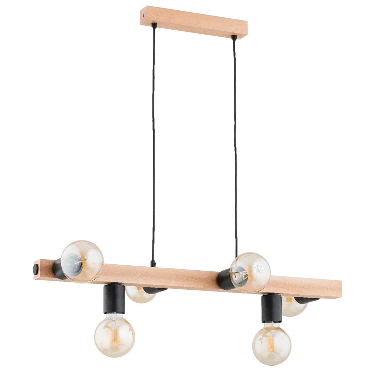 Lustra Pendul Alfa Impuls Lemn 6xE27