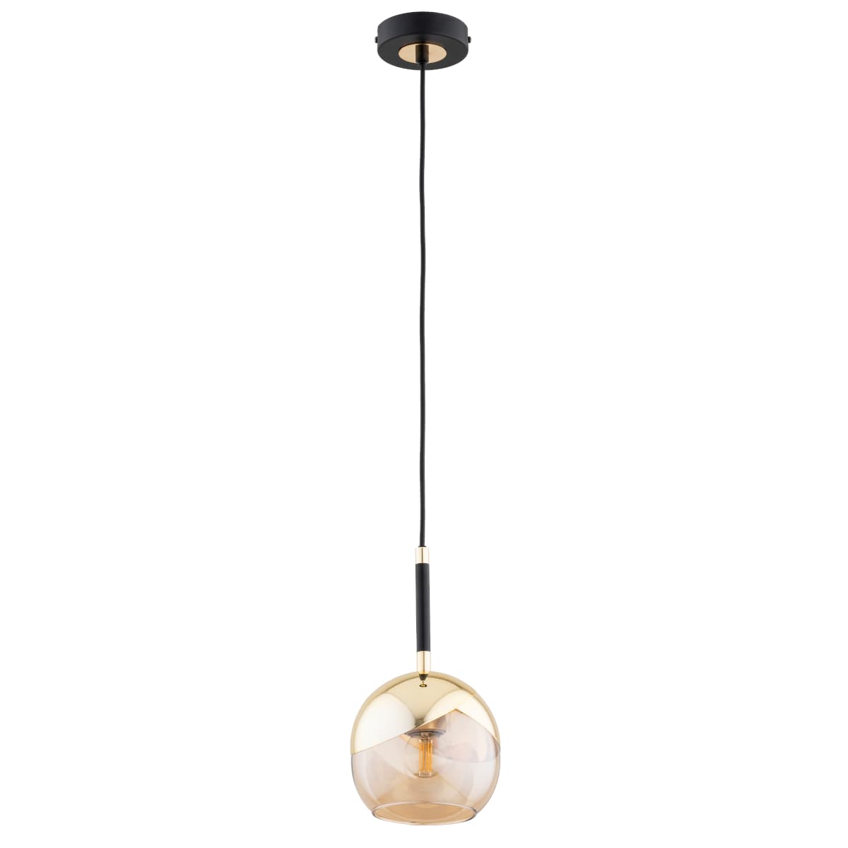 Lustra Pendul Alfa Prada Aurie & Neagra 1xE27