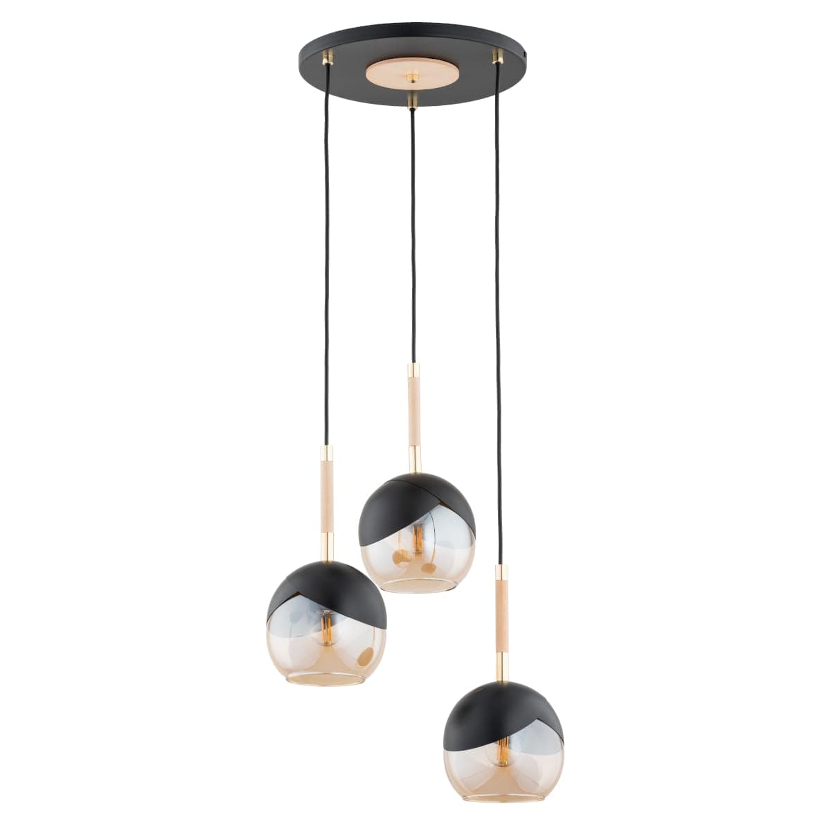 Lustra Pendul Alfa Miltona Neagra & Aurie 3xE27