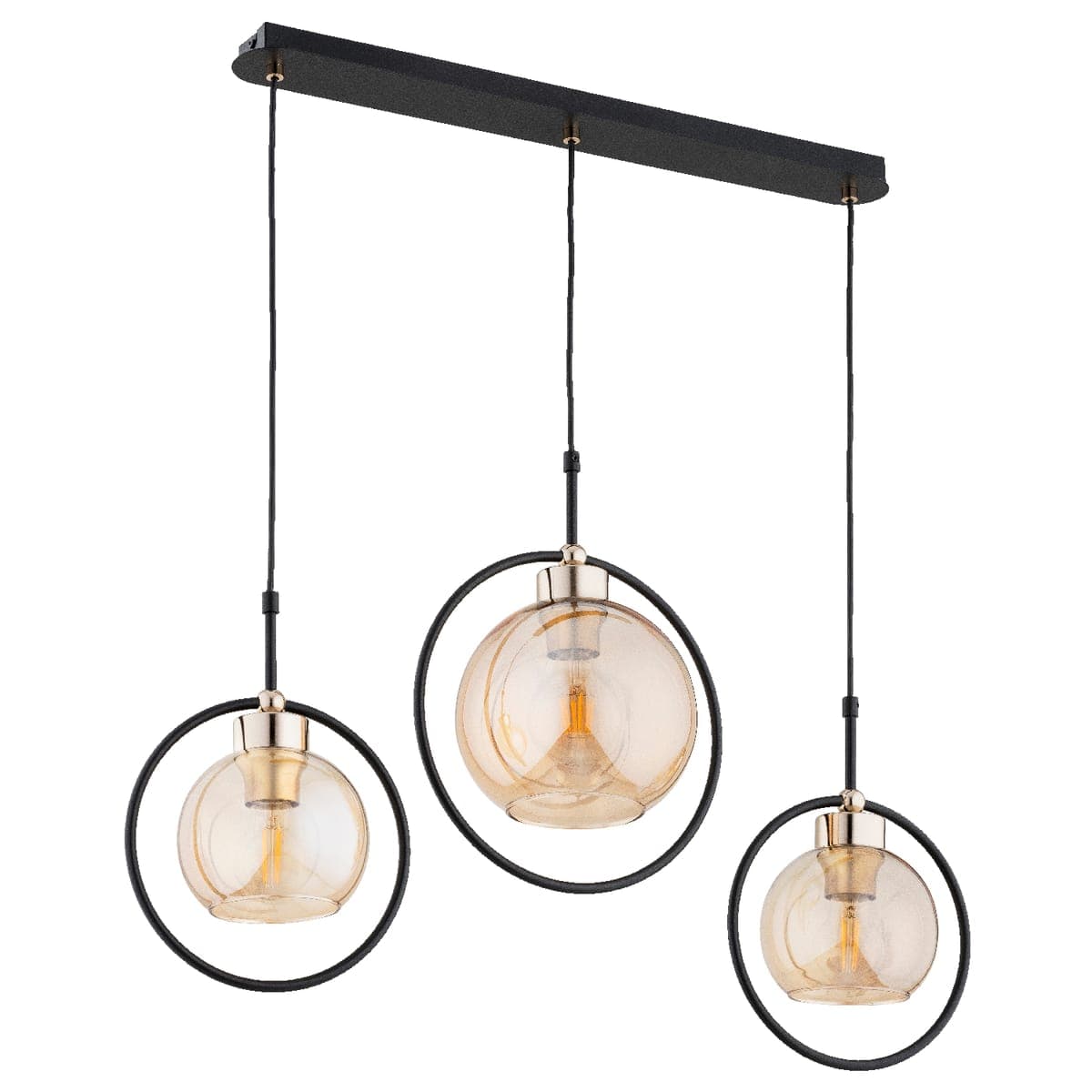 Lustra Pendul Alfa Delsi Neagra & Aurie 3xE27