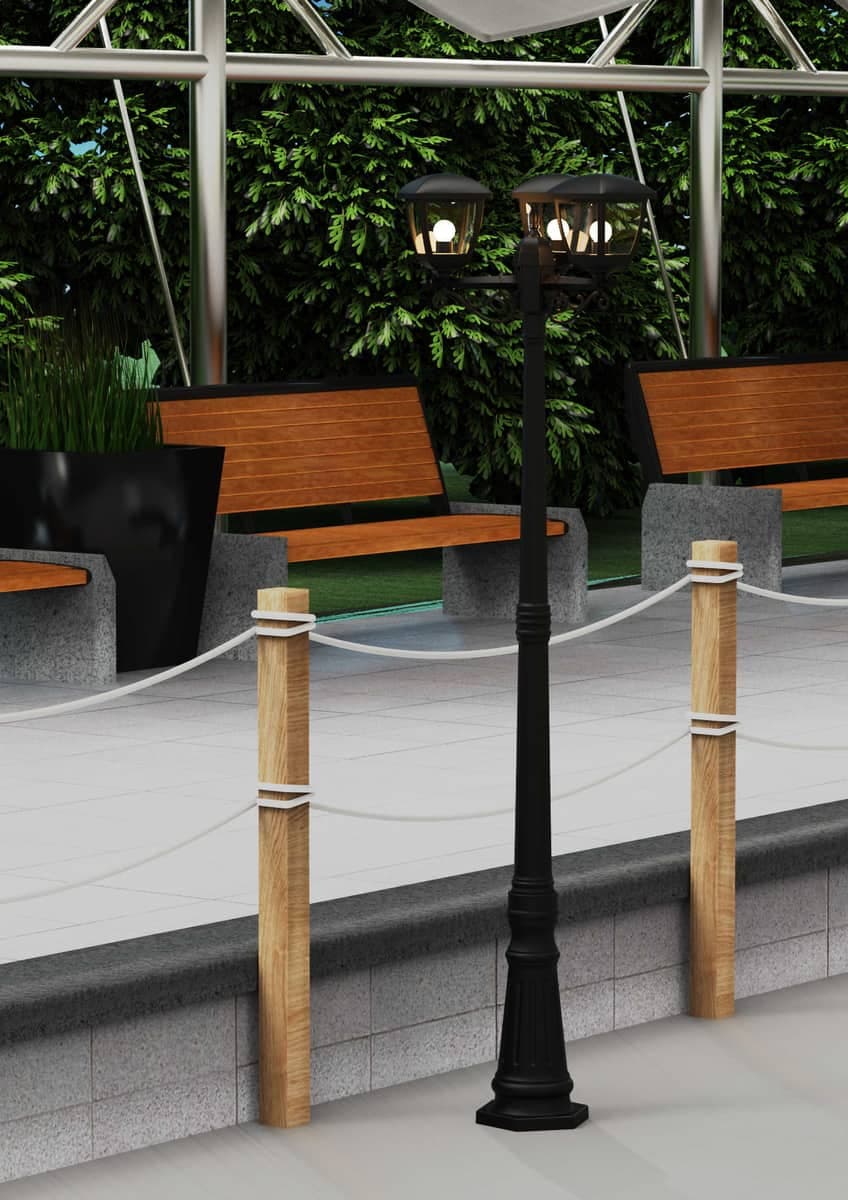 Stalp de gradina negru , 2200x587x515mm