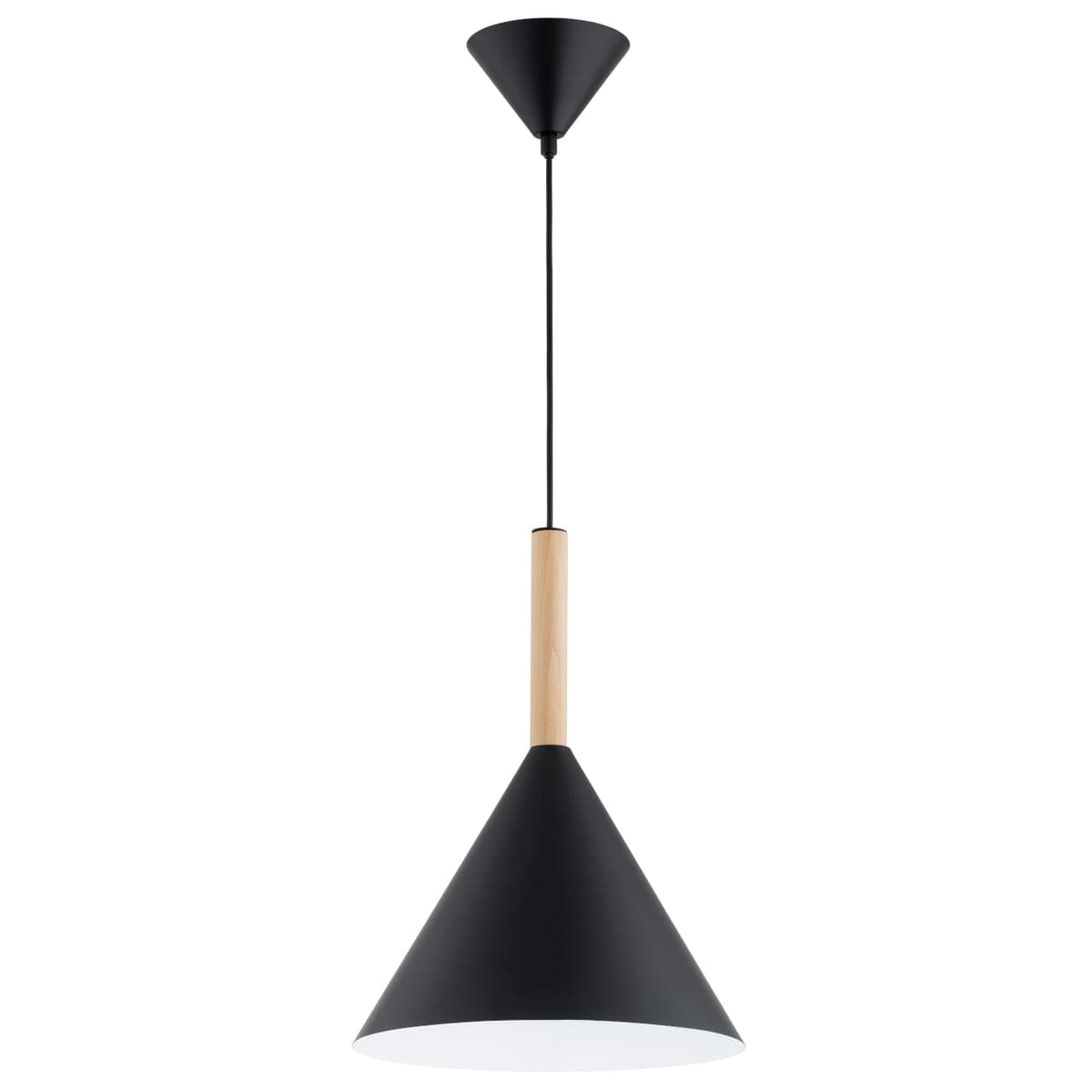 Lustra Pendul Alfa Fuks Neagra & Lemn 1xE27