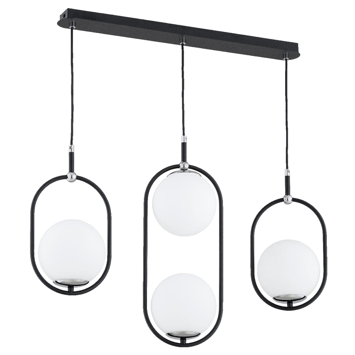 Lustra Pendul Alfa Amaro Neagra & Chrome 3xE14