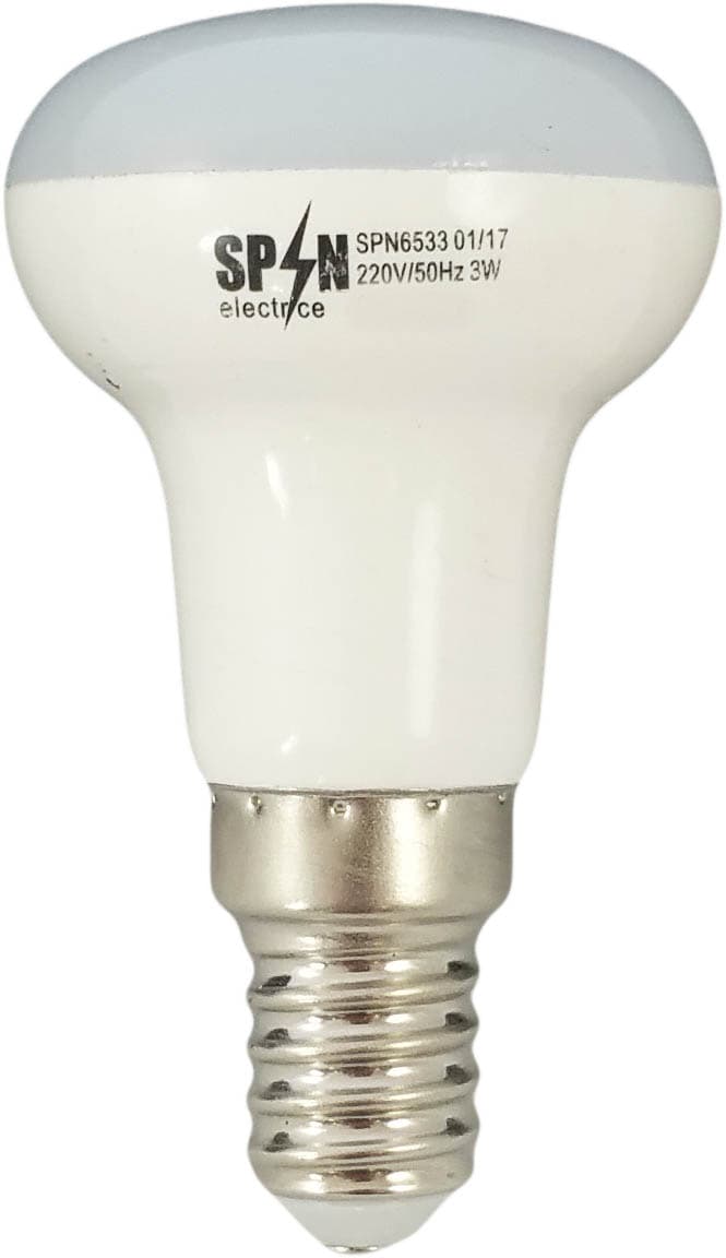 Bec LED E14 R39, 3W, lumina calda, dimensiuni 39x67mm.