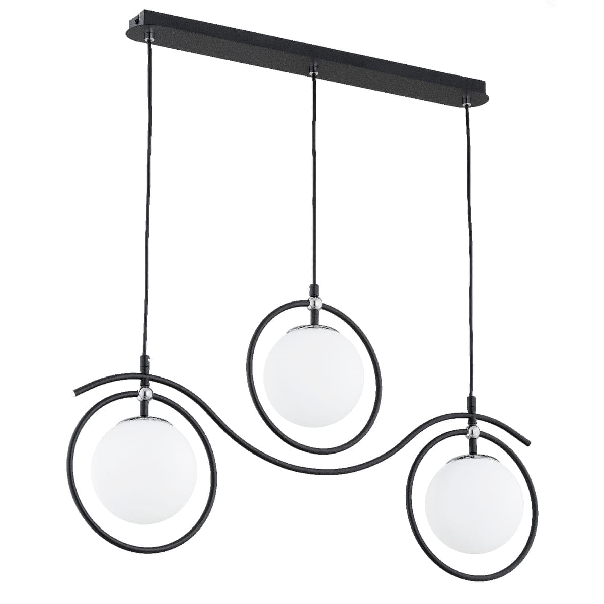 Lustra Pendul Alfa Kira Neagra & Alba 3xE14