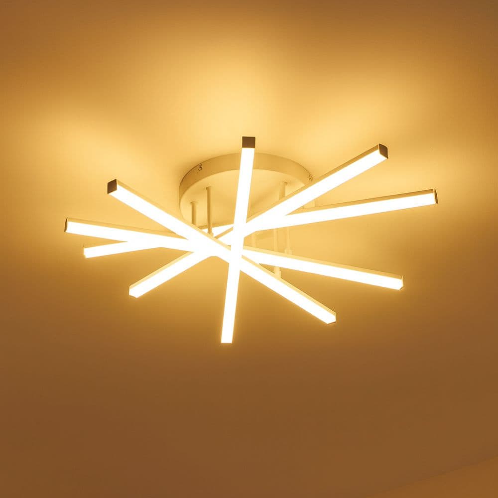 LUSTRA LED AXIS ALB 6 BRATE 73W 6750LM 600*600*190MM