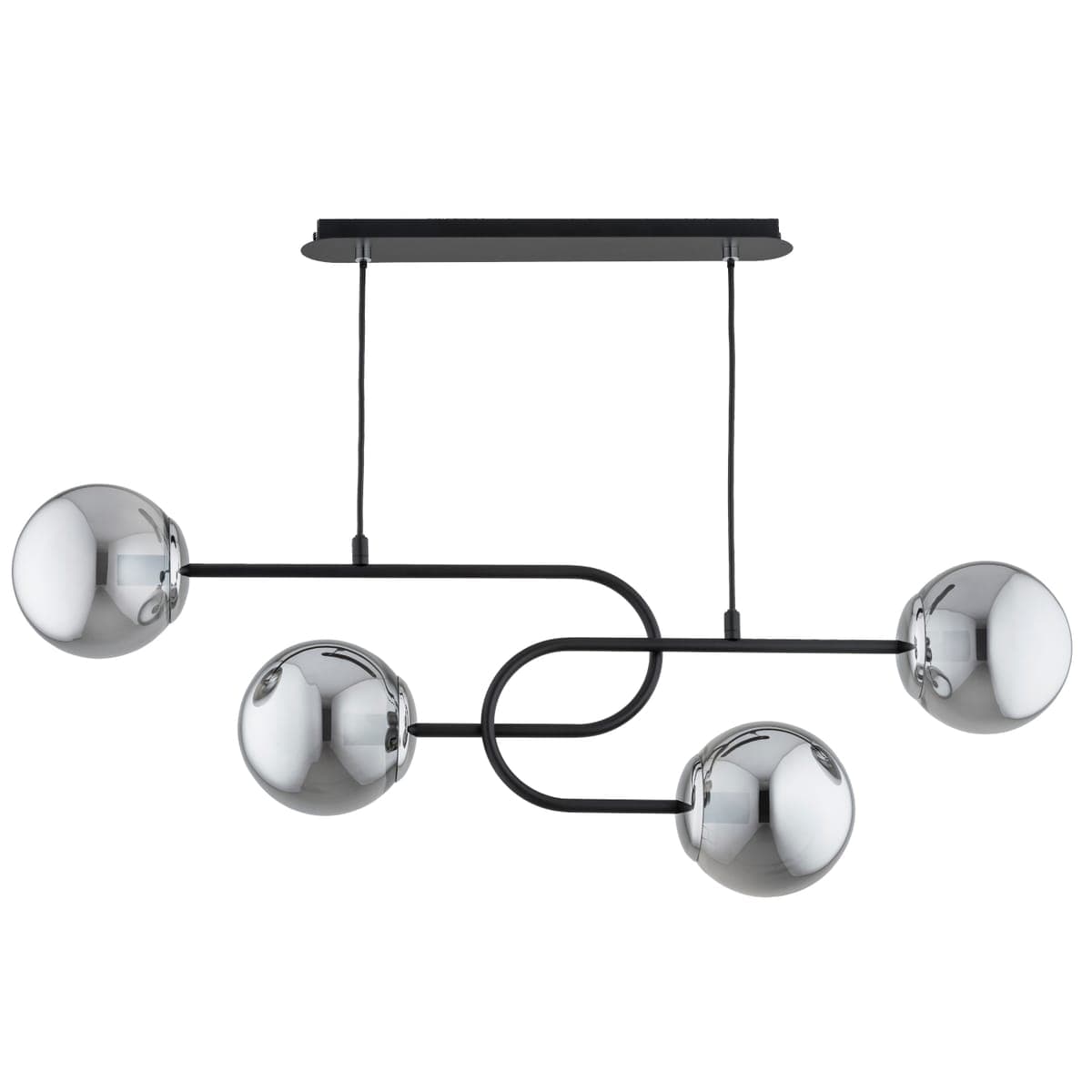 Lustra Alfa Nari Neagra & Chrome 4xE14