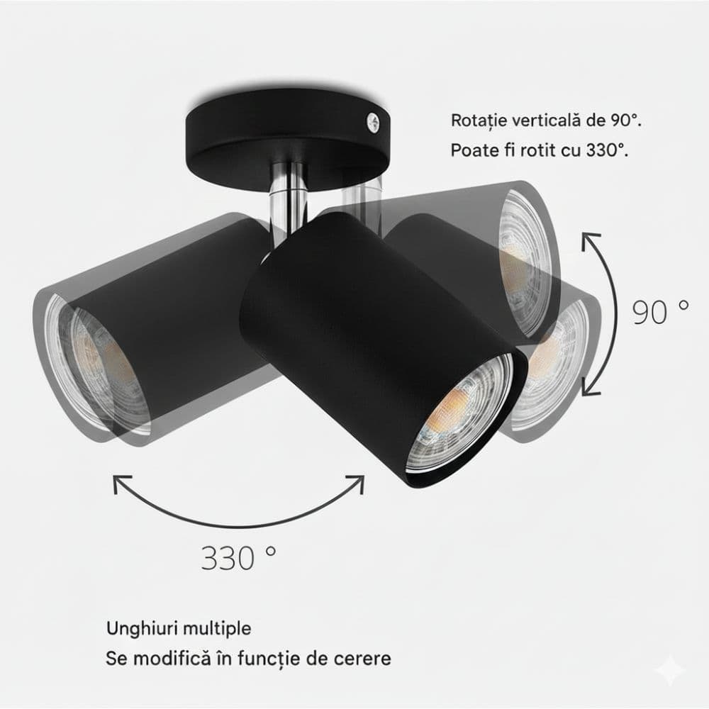 Spoturi Negre Reglabil liniar 6XGU10 1180mm