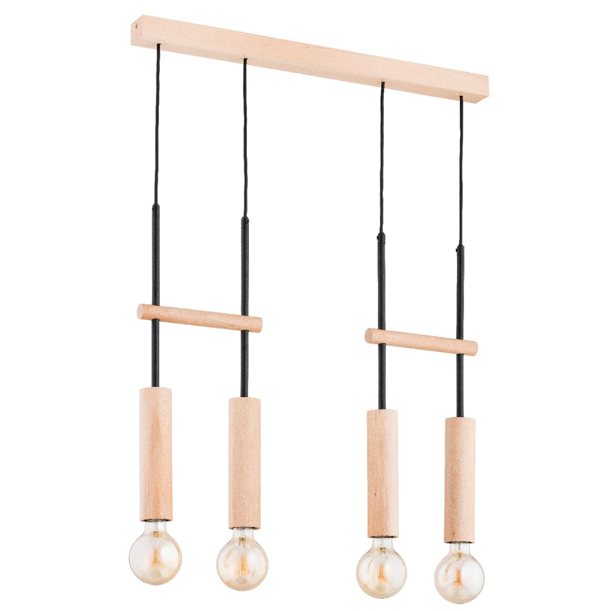 Lustra Pendul Alfa Dilan Lemn 4xE27