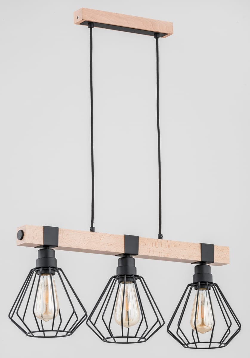 Lustra Pendul Alfa Fibia Lemn 3xE27