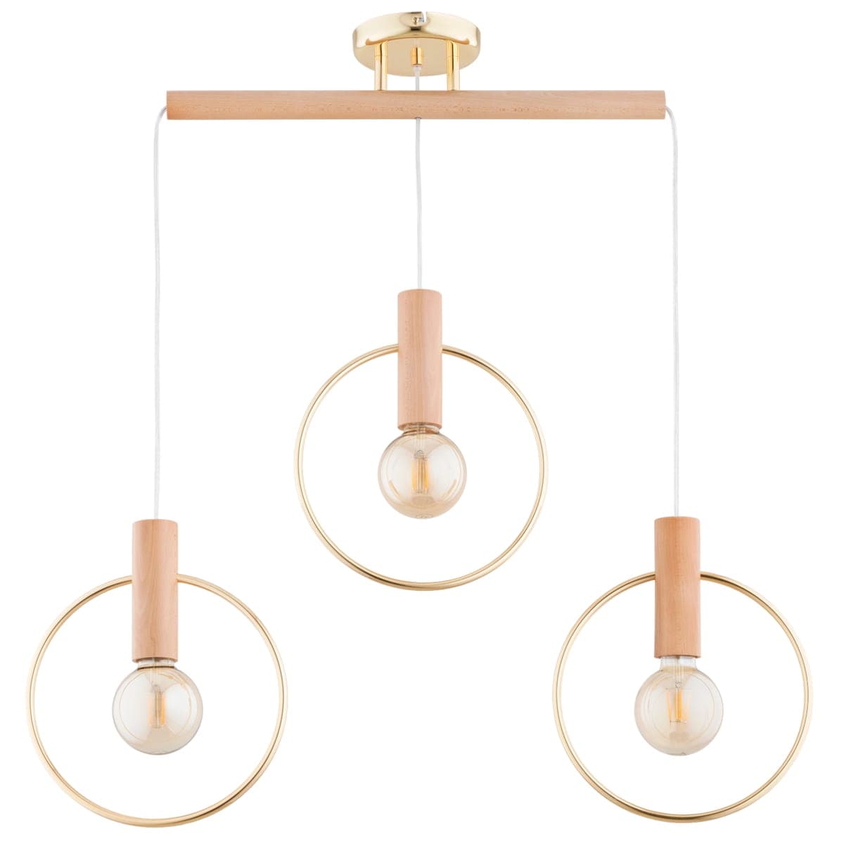 Lustra Pendul Alfa Arisa Lemn & Aurie 3xE27