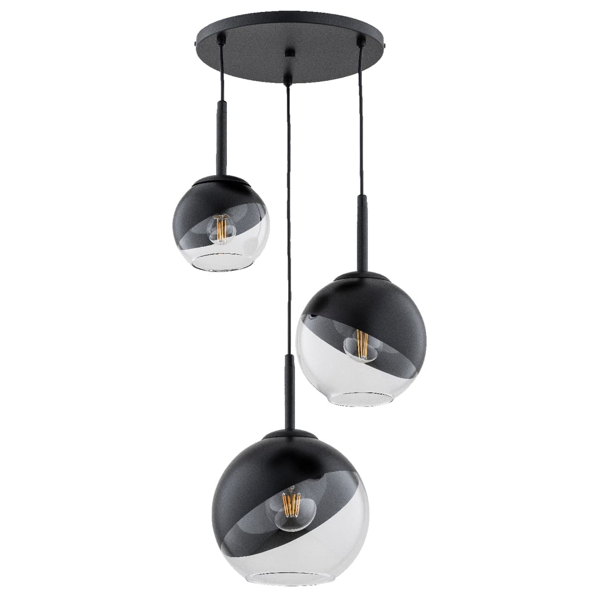 Lustra Pendul Alfa Invero Neagra 3xE27