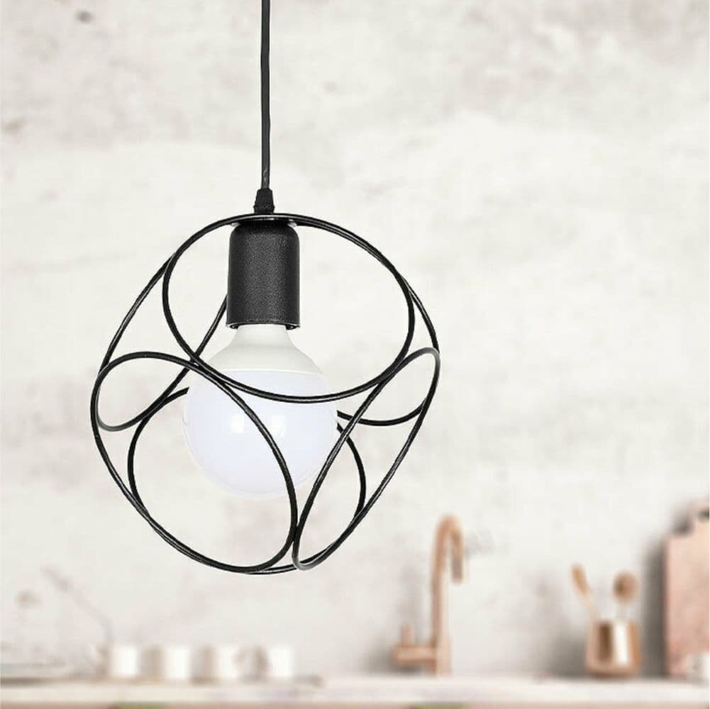 Lustra 1xE27 neagra 60W