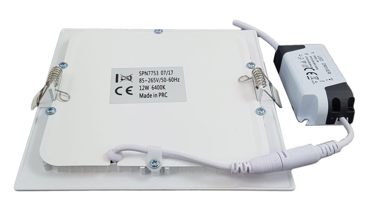 Spot Led Slim incastrat Patrat 166x166mm, 12W=75W, 6400K, lumina rece