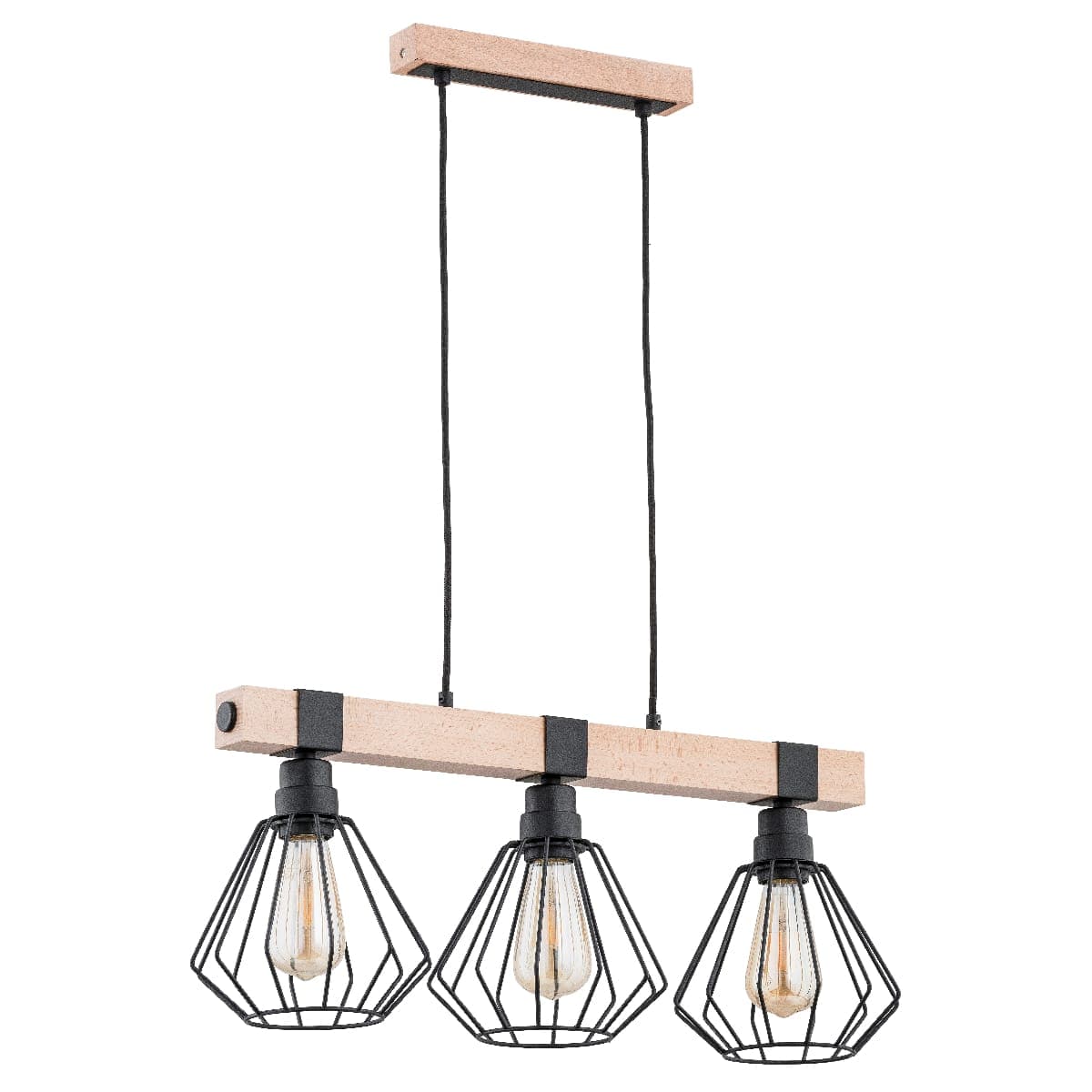 Lustra Pendul Alfa Fibia Lemn 3xE27