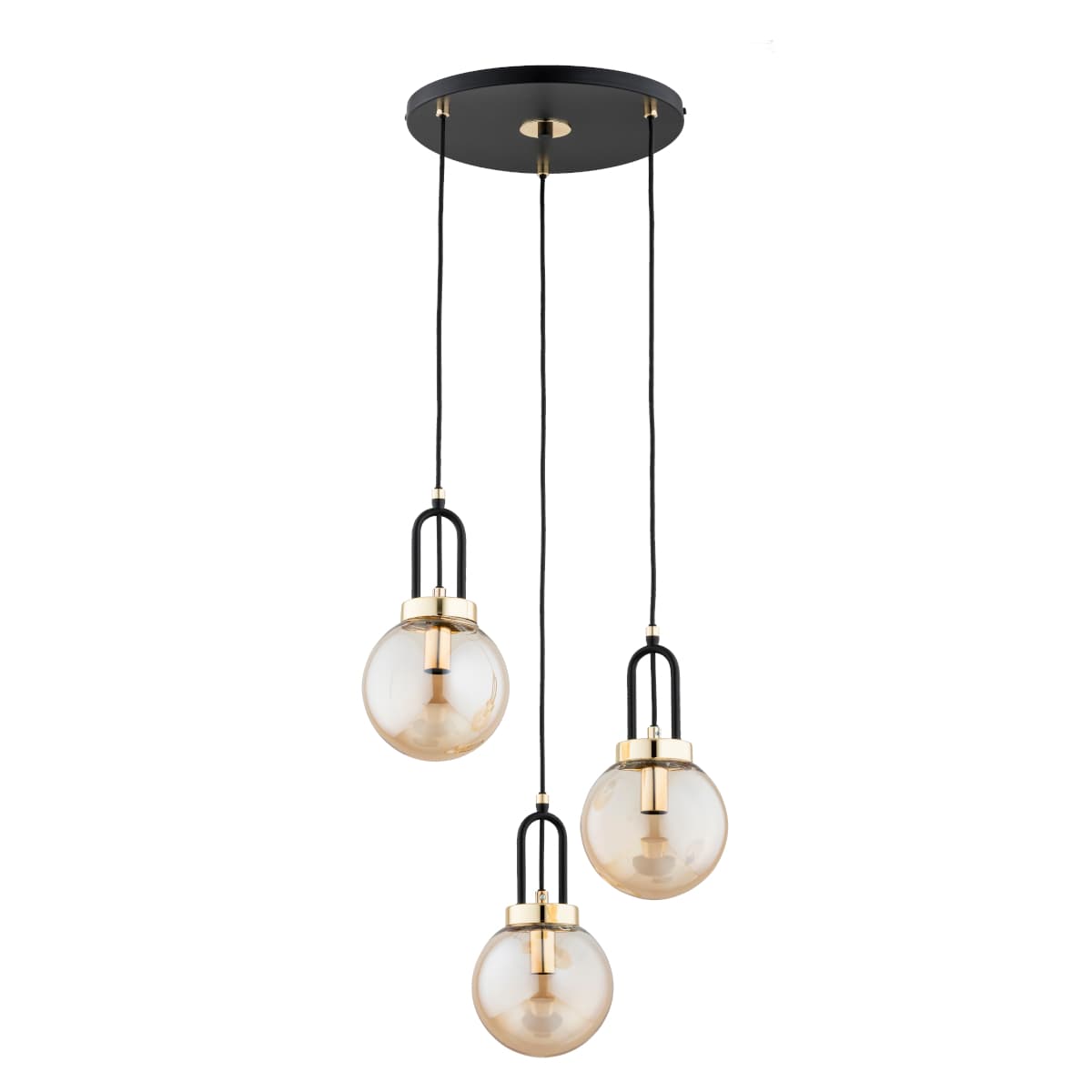 Lustra Pendul Alfa Atori Neagra & Aurie 3xE14