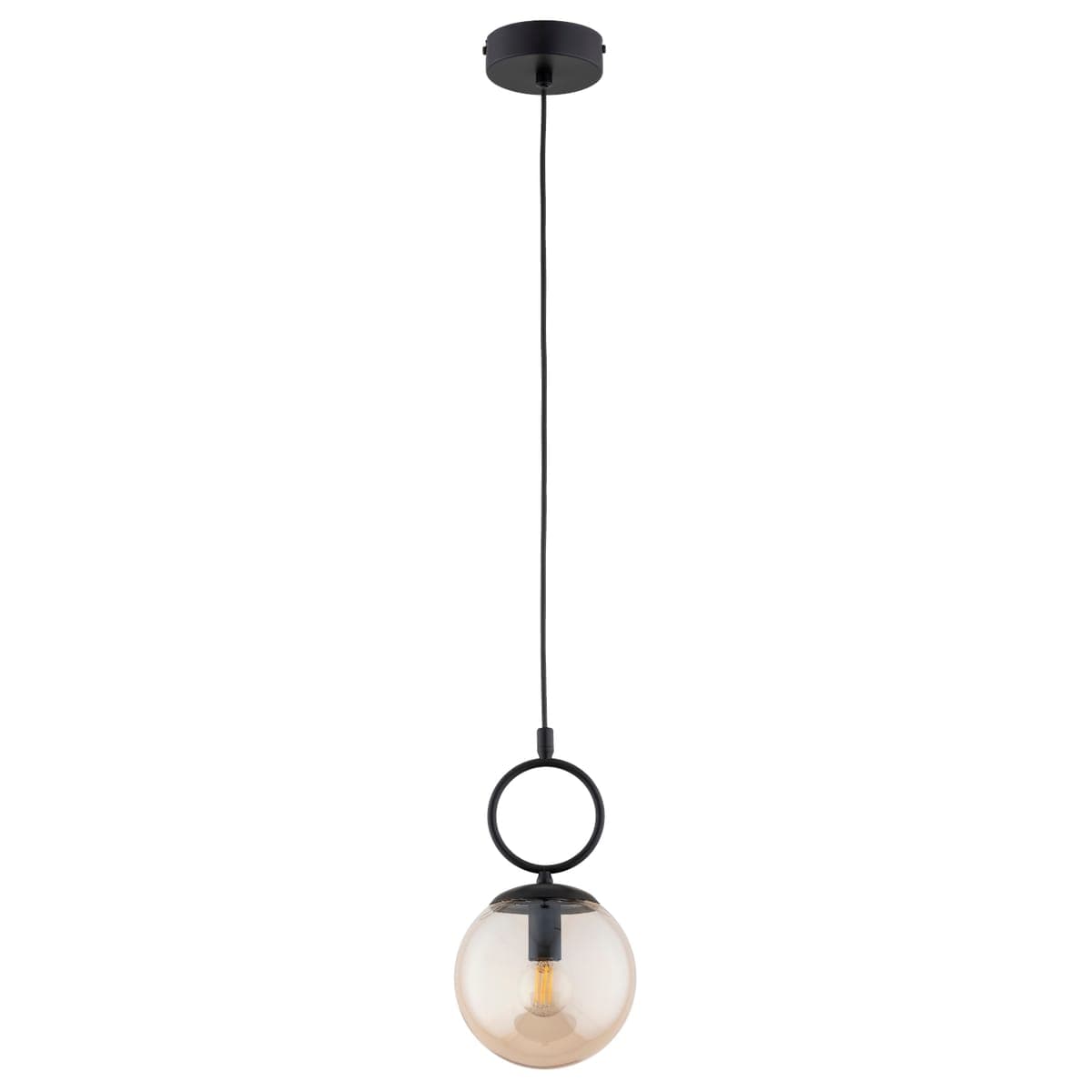 Lustra Pendul Alfa Sitro Neagra & Amber 1xE14