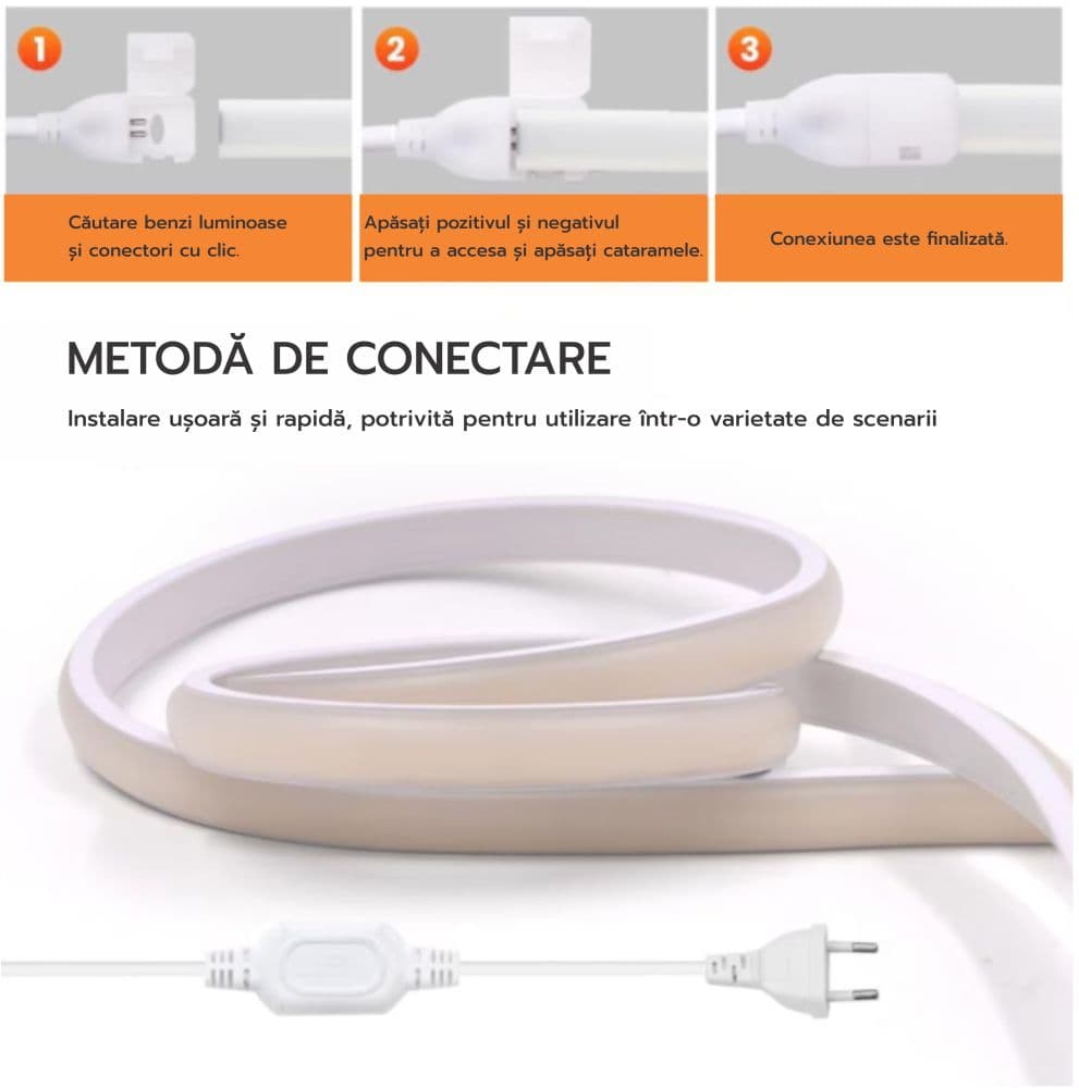 Banda led COB 10W/m 220V 3000K