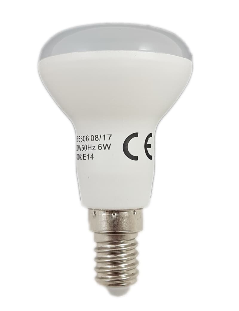 Bec E14, model R50, 8W=60W, lumina rece