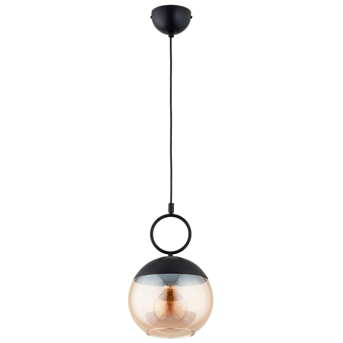 Lustra Pendul Alfa Sitro 200 Neagra & Amber 1xE14