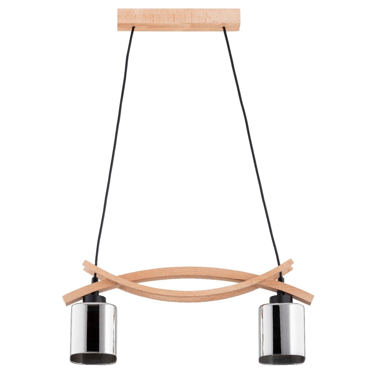 Lustra Pendul Alfa Nasa Lemn & Neagra 2xE27