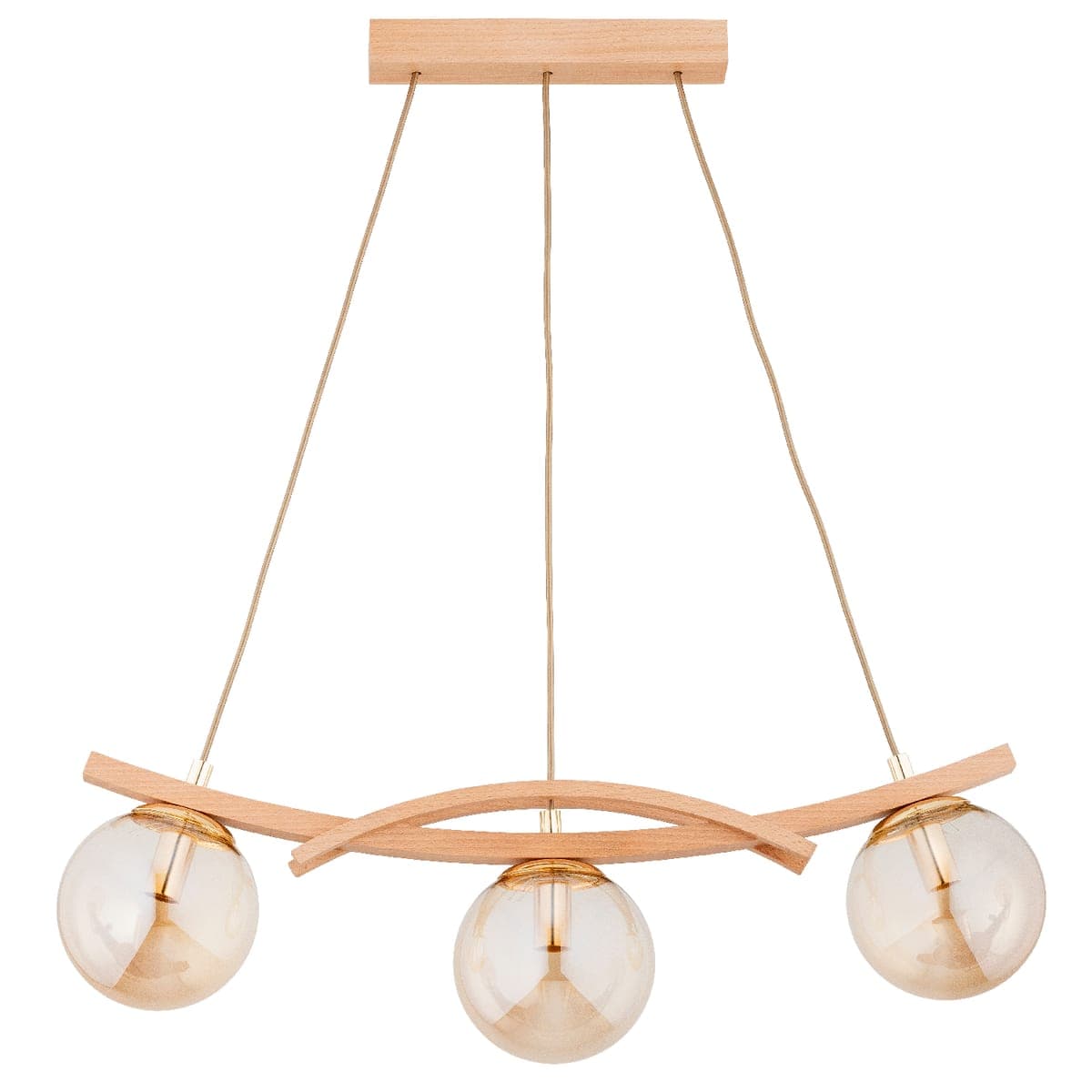 Lustra Pendul Alfa Sana Lemn 3xE14