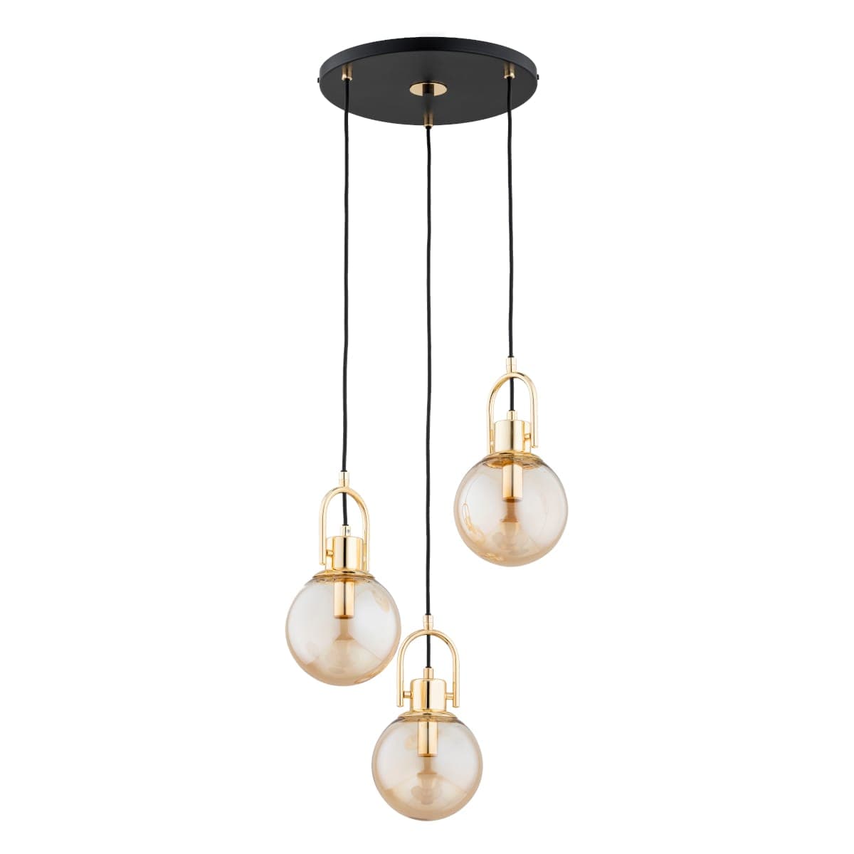 Lustra Pendul Alfa Storm Neagra & Aurie 3xE14