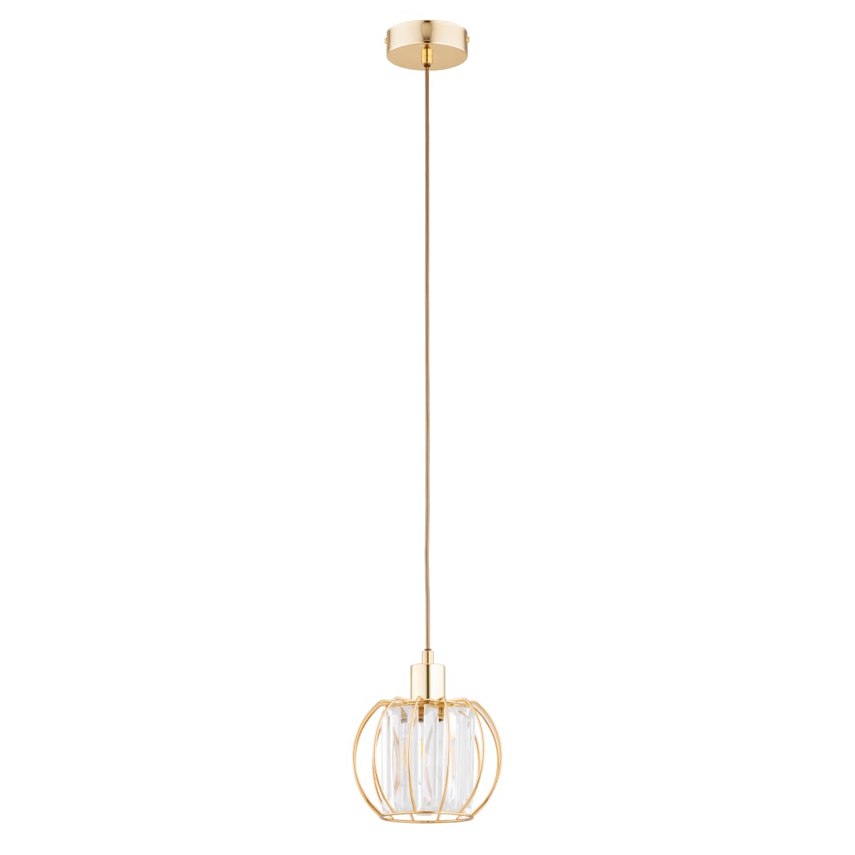 Lustra Pendul Alfa Kristal Aurie 1xE27