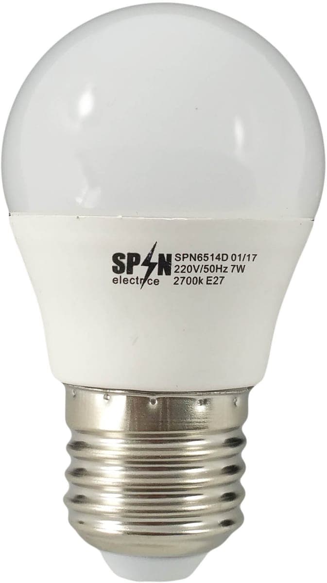 Bec LED sferic E27, model glob G45, lumina rece, 3W.
