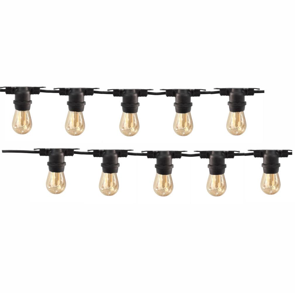 Pachet ghirlanda 10m, E27, IP65 cu 10 becuri  LED Filament Amber ST58 2W