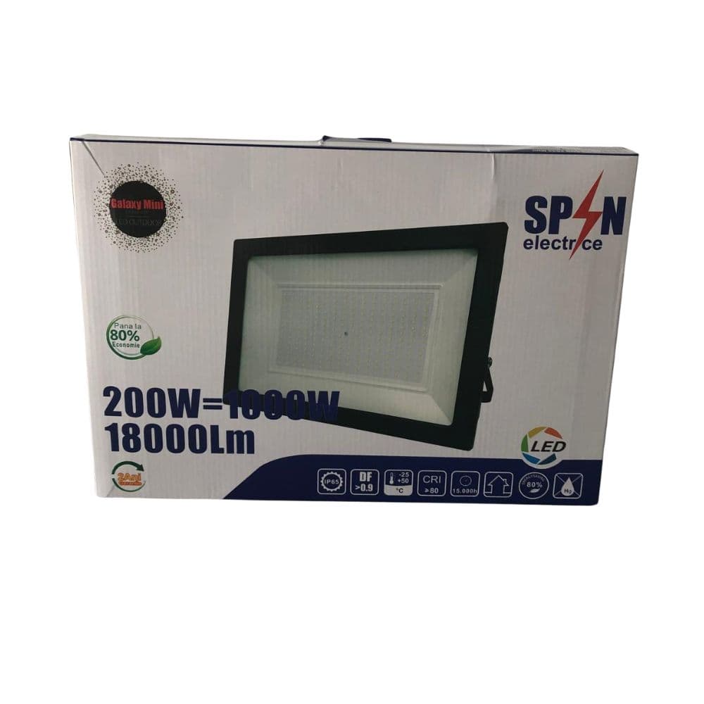 Proiector Led 200W Exterior SMD Galaxy, 6000K, lumina rece 380x265mm