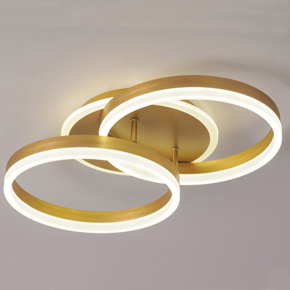 Plafoniera LED aurie 64W cu doua brate si telecomanda 3000/4000/6500K