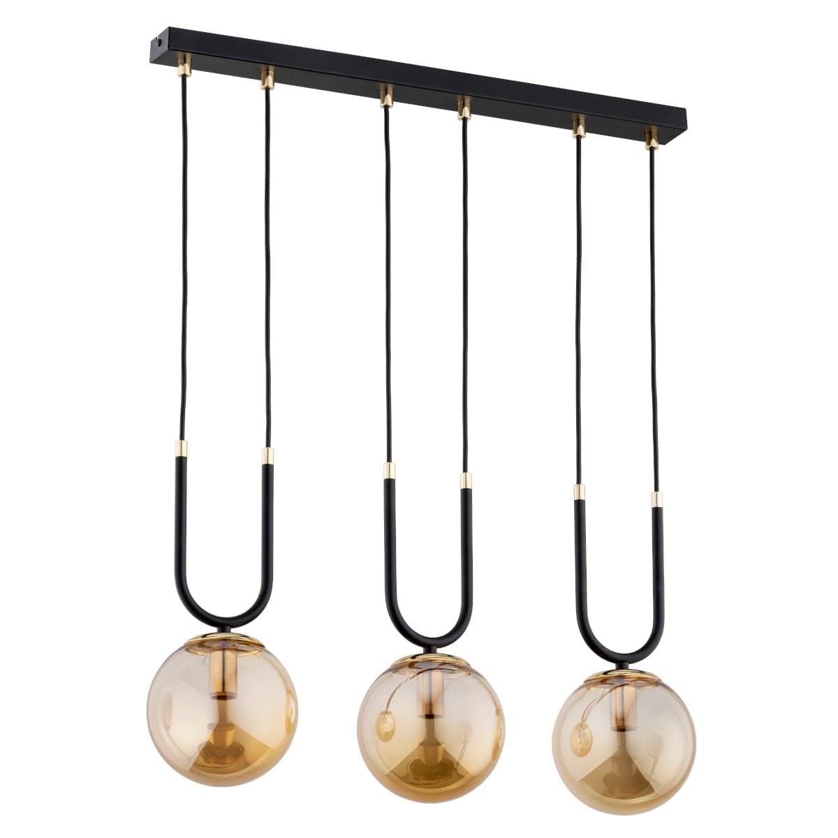 Lustra Pendul Alfa Gemma Mix 150 Neagra & Aurie 3xE14