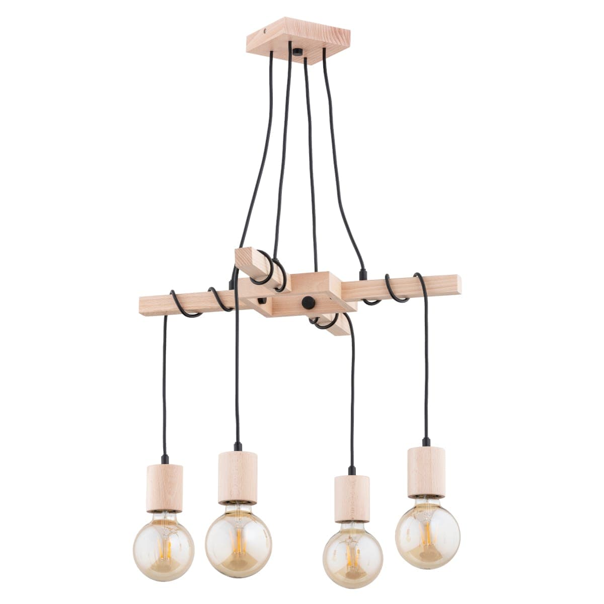 Lustra Pendul Alfa Anner Lemn 4xE27