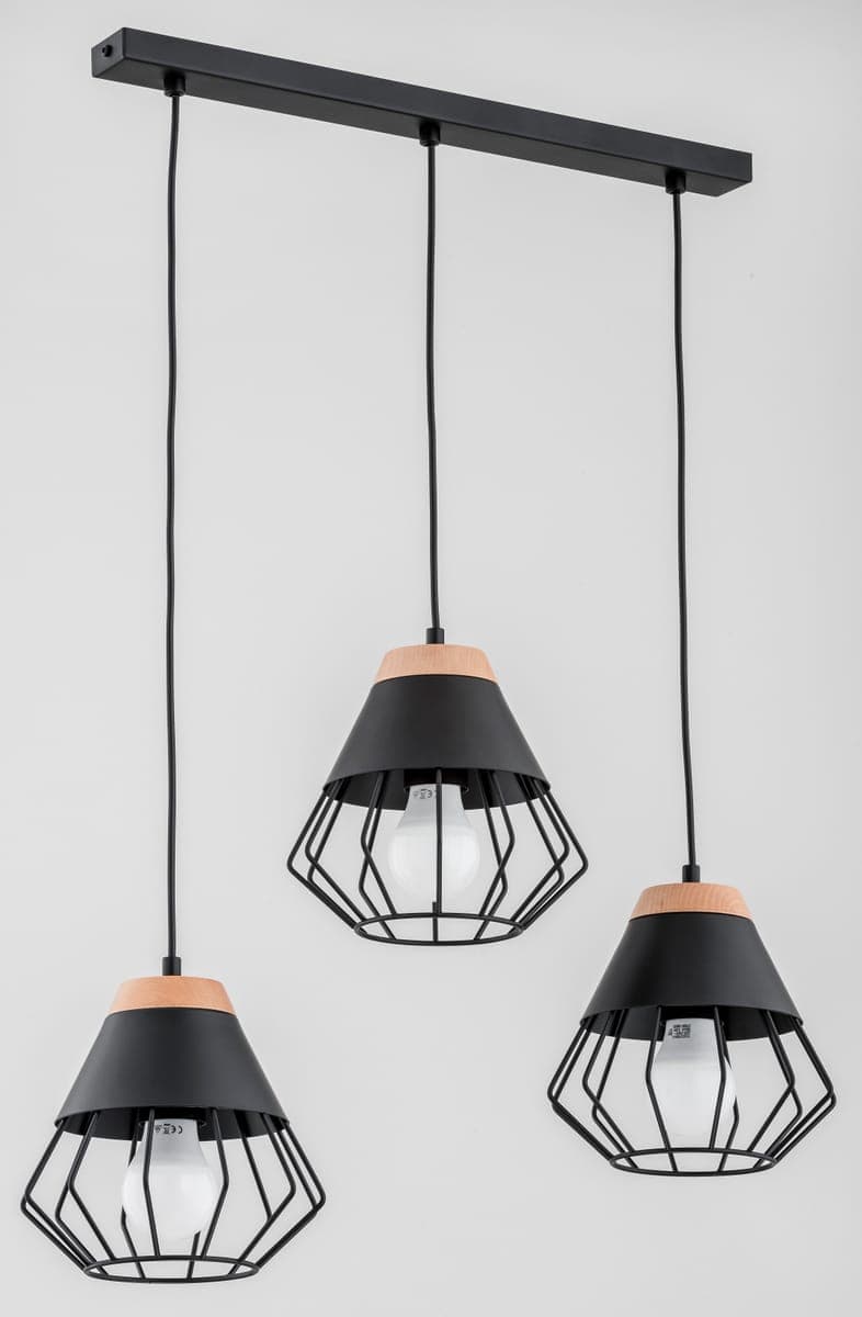 Lustra Pendul Alfa Rina Neagra 3xE27