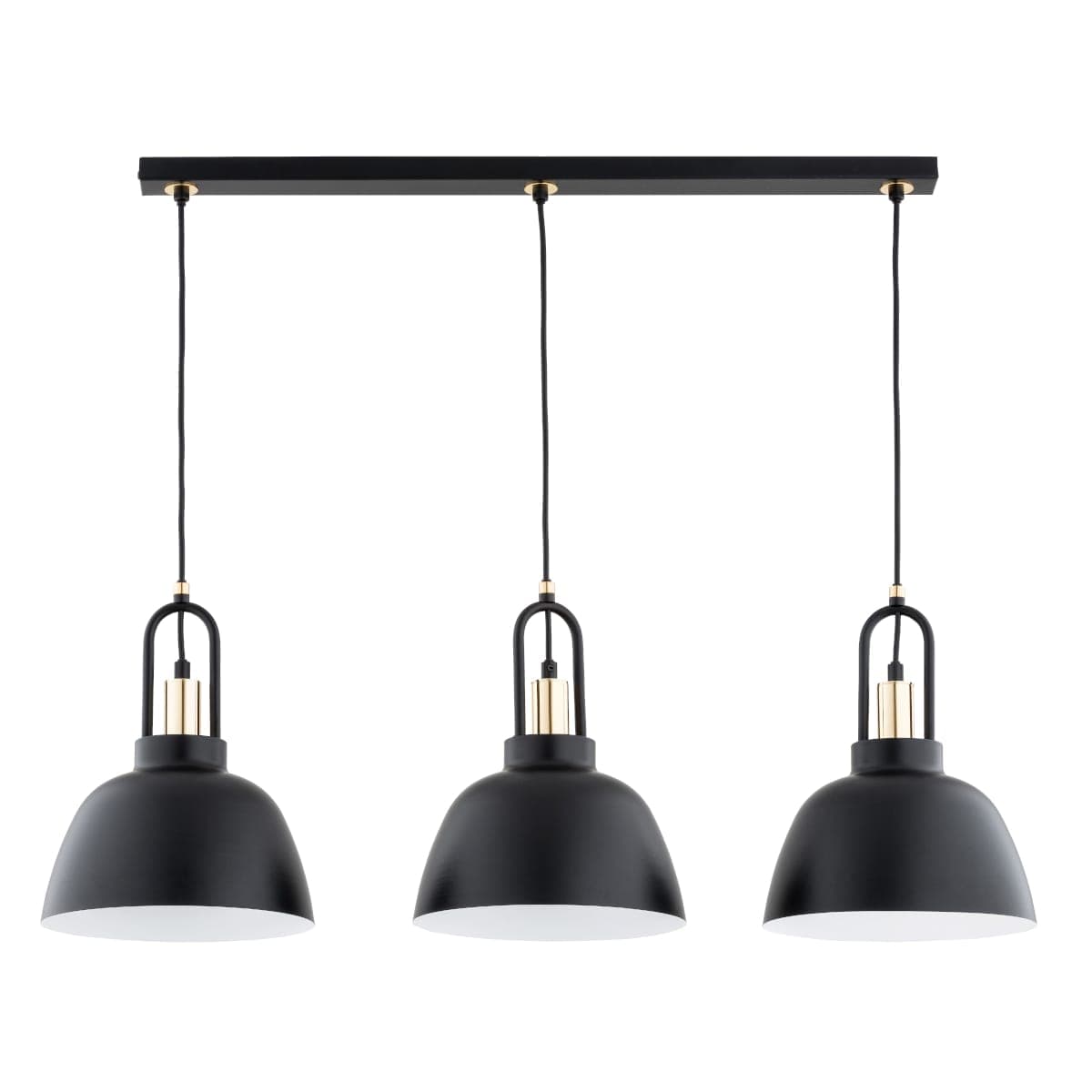 Lustra Pendul Alfa Mirave Neagra & Aurie 3xE27