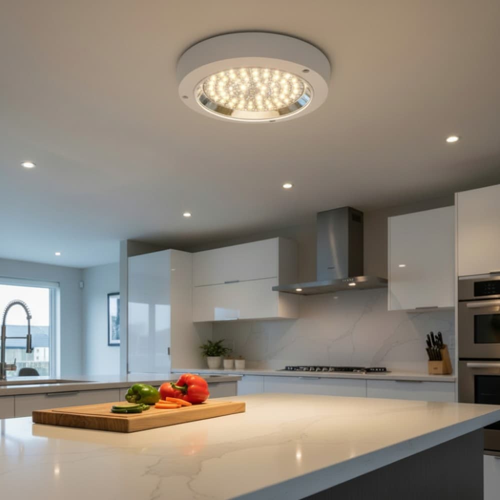 Plafoniera LED rotunda pentru bucatarie 12W, 242x32mm, 6500K