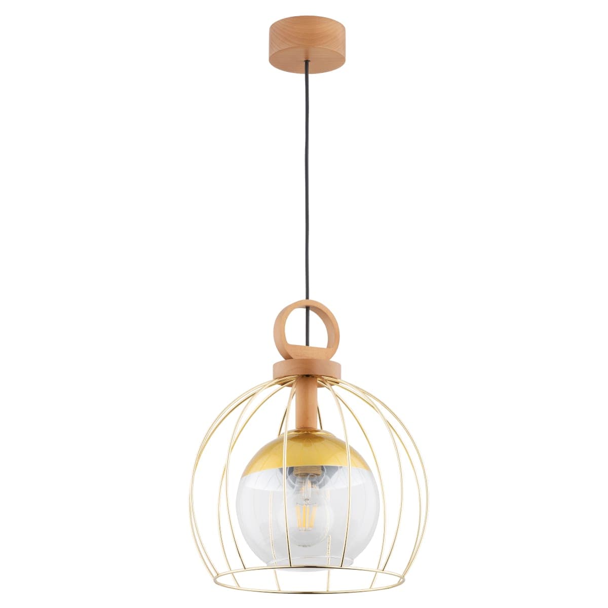 Lustra Pendul Alfa Avatar Lemn 1xE27