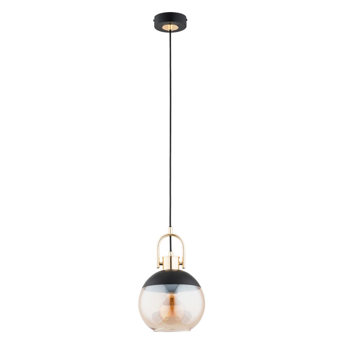 Lustra Pendul Alfa Hilto Neagra & Aurie 1xE27