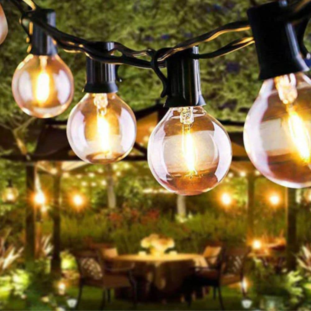 Pachet ghirlanda luminoasa 20m, E27, IP65 cu 20 becuri  LED Filament Amber 4W