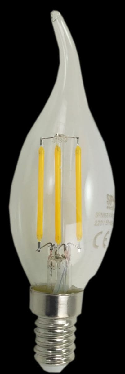 Bec Filament Lumanare E14, 4W=45W, 3000K, lumina calda