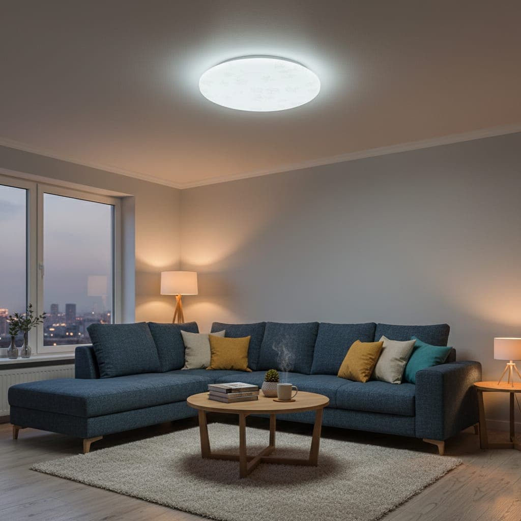 Plafoniera LED Flower 18W=120W, 300x100mm, 6500K, lumina rece