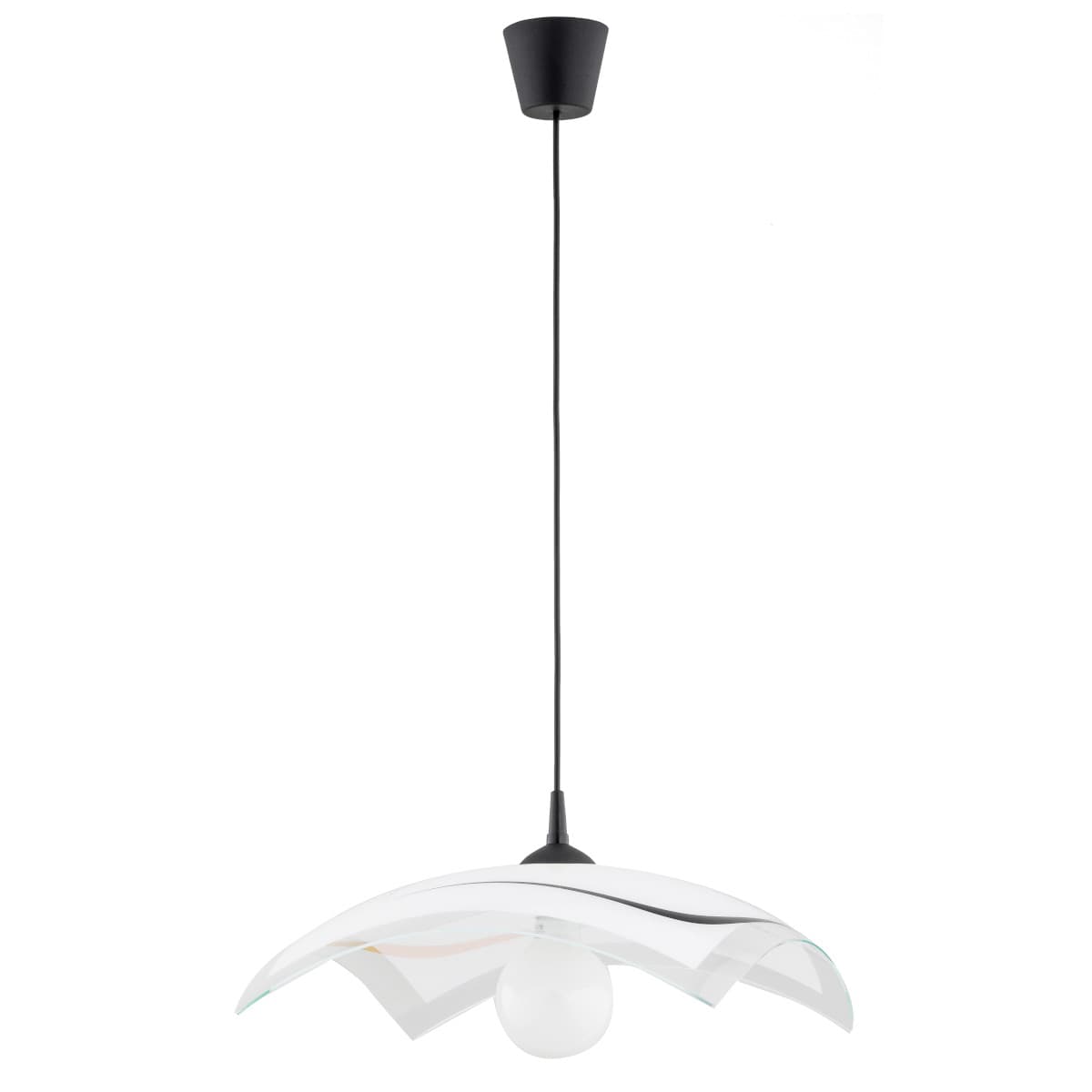 Lustra Pendul Alfa Kamelia Neagra & Alba 1xE27