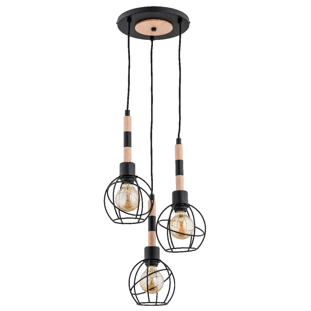 Lustra Pendul Alfa Bilbao Lemn 3xE27